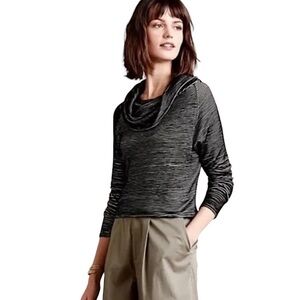 Anthropologie‎ Dolan Left Coast Collection
Black White Striped Cowl Neck Top S